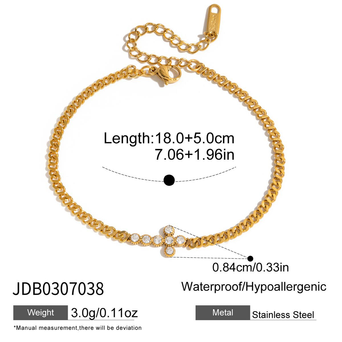 Stainless Steel Zircon Bracelet Light Luxury High Appearance Titanium Steel Non-Fading Jewelry Bracelet