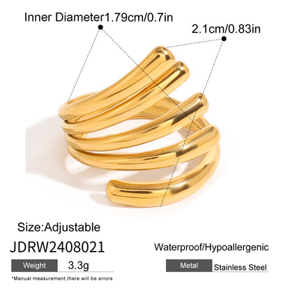 Stainless Steel Irregular Ring High-End Niche Open Ring Titanium Steel Hand Jewelry Ring