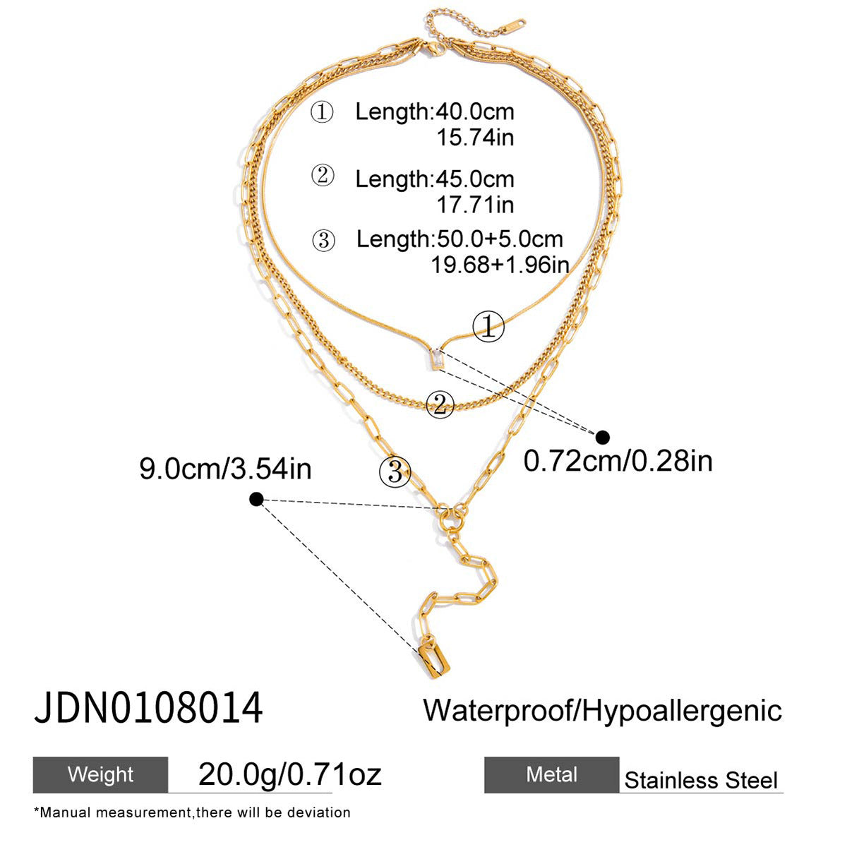 Stainless Steel Zircon Y-Chain Light Luxury Long Necklace Titanium Steel Jewelry for Women High-End Autumn Winter Sweater Chain