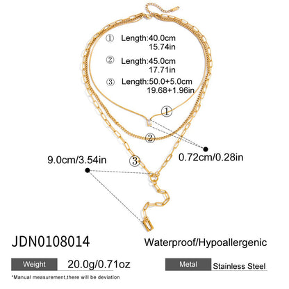 Stainless Steel Zircon Y-Chain Light Luxury Long Necklace Titanium Steel Jewelry for Women High-End Autumn Winter Sweater Chain