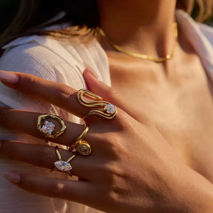 Zircon Ring Titanium Steel Non-Fading Jewelry Hot-Selling Accessories High-End Feel Stainless Steel Rings