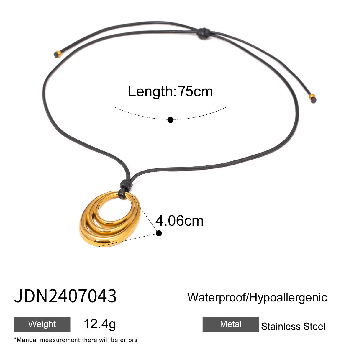 Black Rope Titanium Steel Necklace Niche Design Sense Collarbone Chain Non-Fading Hot-Selling Stainless Steel Jewelry