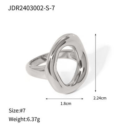 Stainless Steel Geometric Silver Ring High-End Niche Titanium Steel Jewelry Rings