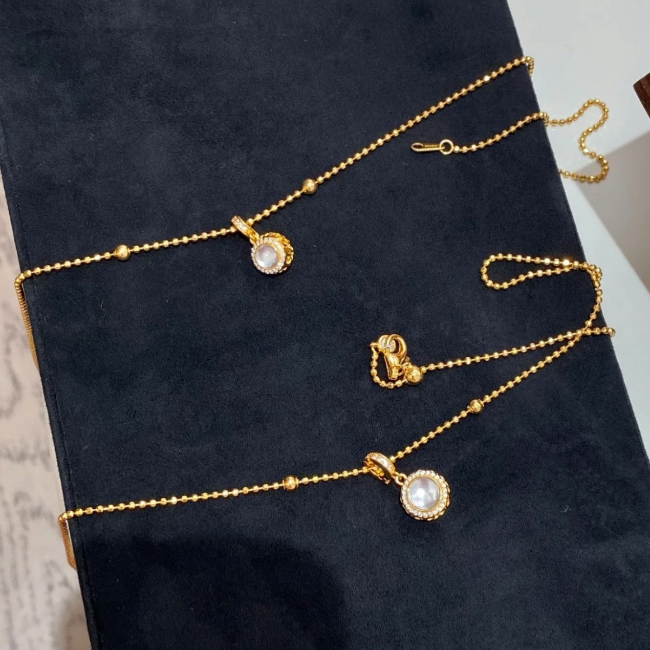 Pure Silver S925 Natural Water Foam Jade Small Drop Pendant Necklace Light Luxury High-end Niche Simple Commuting Versatile