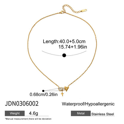 Four-Pointed Star Titanium Steel Necklace Light Luxury High-End Clavicle Chain Non-Fading Stainless Steel Jewelry for Women