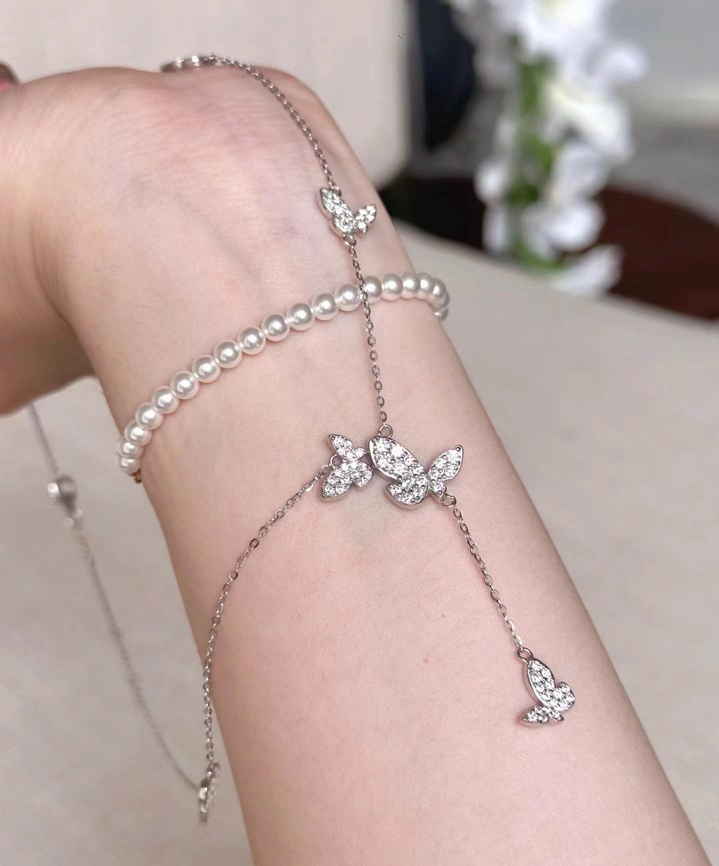 Sterling Silver S925Real Gold Plated Fairy Butterfly Necklace High Carbon Diamond Light Luxury High-end Exquisite Niche Jewelry