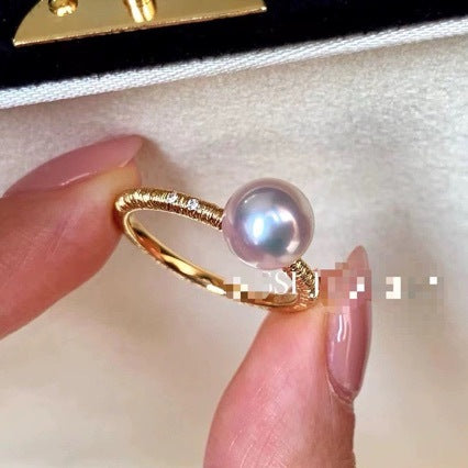 Italian Vintage Brushed Light Luxury High-End Jewelry 925 Sterling Silver Brushed Craft Forged Surface Rice Grain Ring New Model