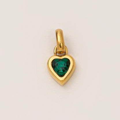 DIY Titanium Steel Heart-shaped Twelve Birthstone DIY Pendant Necklace Letter Name Family Gift Heart-shaped Accessories Pendant