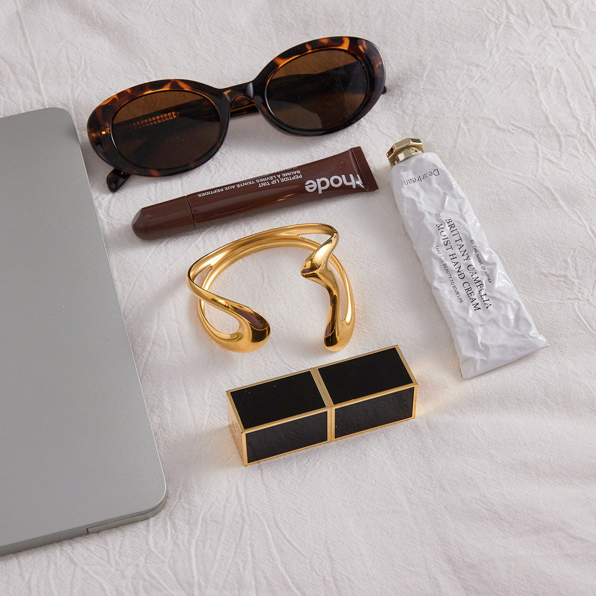 Gold Titanium Steel Bracelet Non-Fading Open Bangle Stainless Steel Jewelry for Women High-End Feel Jewelry Accessories