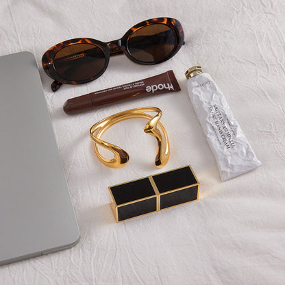 Gold Titanium Steel Bracelet Non-Fading Open Bangle Stainless Steel Jewelry for Women High-End Feel Jewelry Accessories