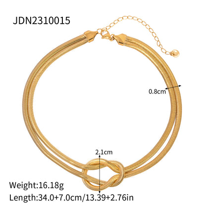 Double Layer Stacked Titanium Steel Necklace Light Luxury High-end Clavicle Chain Stainless Steel Jewelry Non-fading