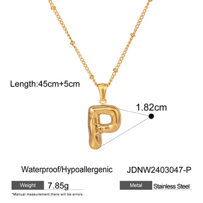 Stainless Steel Letter Necklace Pendant High-End Clavicle Chain Titanium Steel Jewelry Necklace