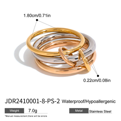 Stainless Steel Layered Plain Ring High-End Personality Ring Titanium Steel Hand Jewelry Rings