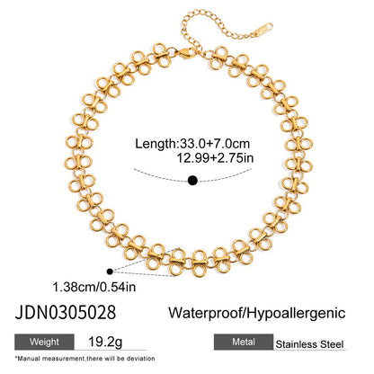 Titanium Steel Four-Leaf Clover Necklace Simple High-End Clavicle Chain Titanium Steel Choker Popular Jewelry for Women