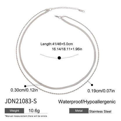 Double Layer Stacked Titanium Steel Necklace Light Luxury High-end Clavicle Chain Stainless Steel Jewelry Non-fading