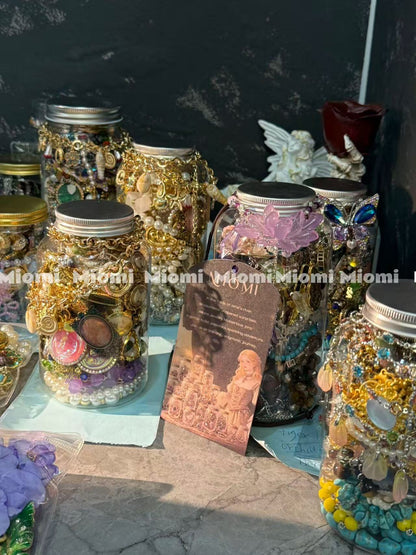 【No custom！plastic jar(already packaged)】 mystery jewelry jar Whimsical fairy tale style, vintage, gothic, fairy, witch, mermaid,  silver,  gold mystery jewelry jar