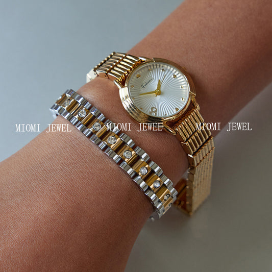 Stainless Steel White Diamond Bracelet Light Luxury High-end Titanium Steel Jewelry Women's Non-fading Jewelry
