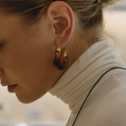 Resin Bracelet Stainless Steel Amber Acrylic Earrings High-end Earrings Titanium Steel Jewelry