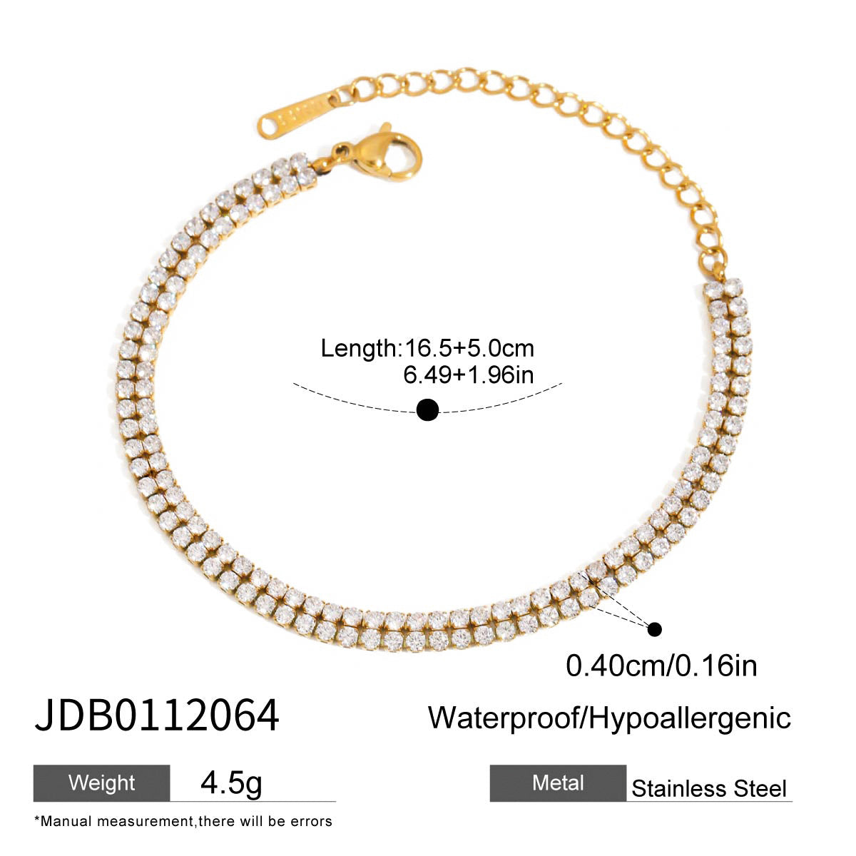 Titanium Steel Jewelry Stainless Steel Layered Bracelet Light Luxury High-End Feel Non-Fading Jewelry Tennis Chain