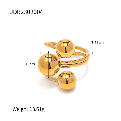 Ins Style Colorless High-end Simple Gold Steel Series Stainless Steel Plain Ring Jewelry