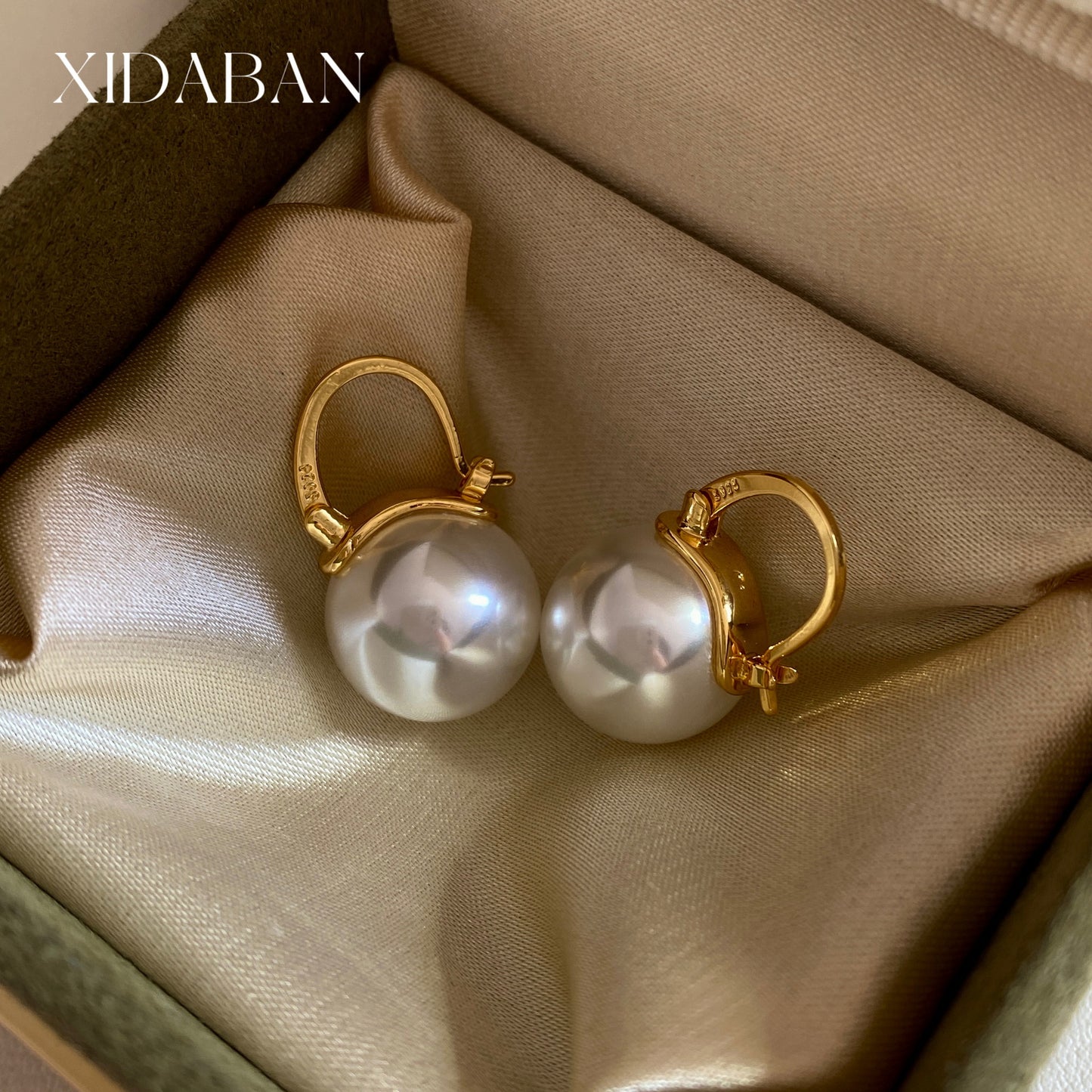 S925 Sterling Silver Dong Qing Same Style Flower Basket Shijia Pearl Earrings for Women Light Luxury High-end Bucket Style Ear Clips Trendy Ear Studs
