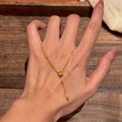 Italian Craft Brushed Vintage Style Pure Silver S925 Minimalist Tears of Luo Shen Necklace