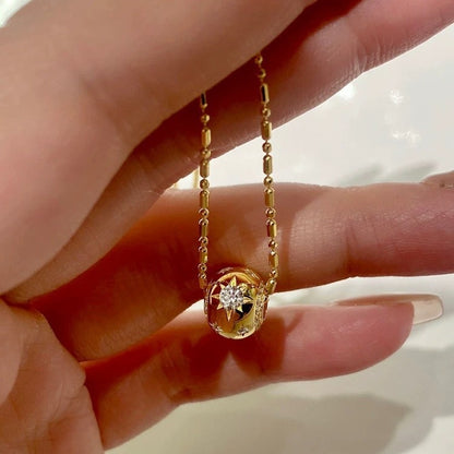 Starlight Road Necklace 925 Sterling Silver Light Luxury High-end Feel 18K Gold Plated Simple Rotating Clavicle Chain