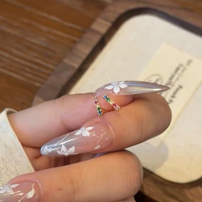 Dopamine Colorful Zircon Earrings Personality Fashion High-end S925 Silver Colorful Zircon Earrings