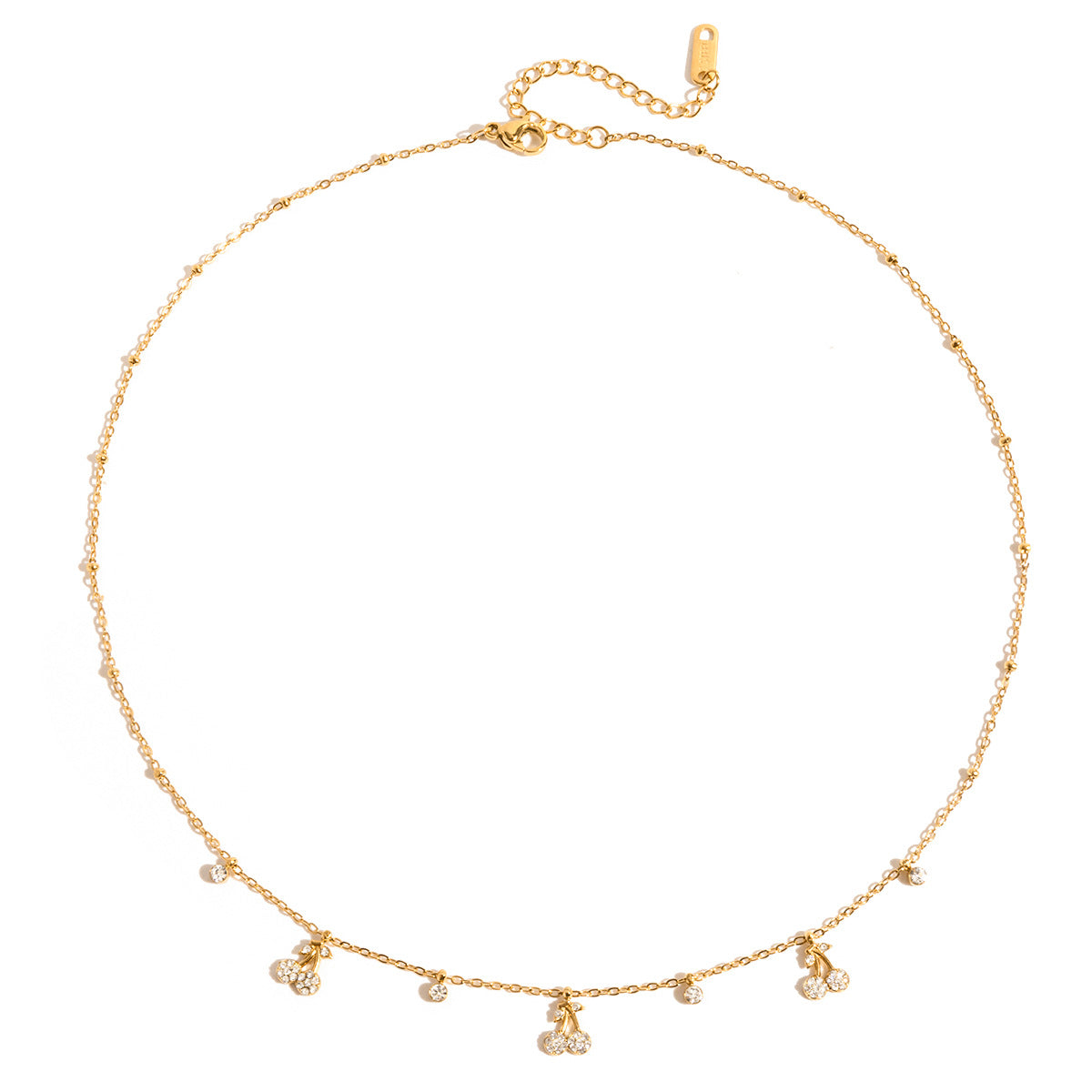 Titanium Steel Necklace Accessories for Women Summer High-end Light Luxury Niche Stainless Steel Jewelry Cherry Collarbone Chain