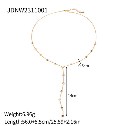 Stainless Steel Zircon Y-Chain Light Luxury Long Necklace Titanium Steel Jewelry for Women High-End Autumn Winter Sweater Chain