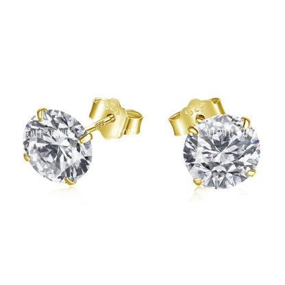 Cross-Border Hot-Selling S925 Sterling Silver Sugar Cube Earrings Four-Prong White Pear-Shaped Heart-Shaped Oval Water Drop Super Sparkling Earrings