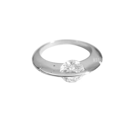 S925 Sterling Silver Starburst Zircon Rotatable Ring for Women, Niche Design with High-end Feel, Korean Style Ring