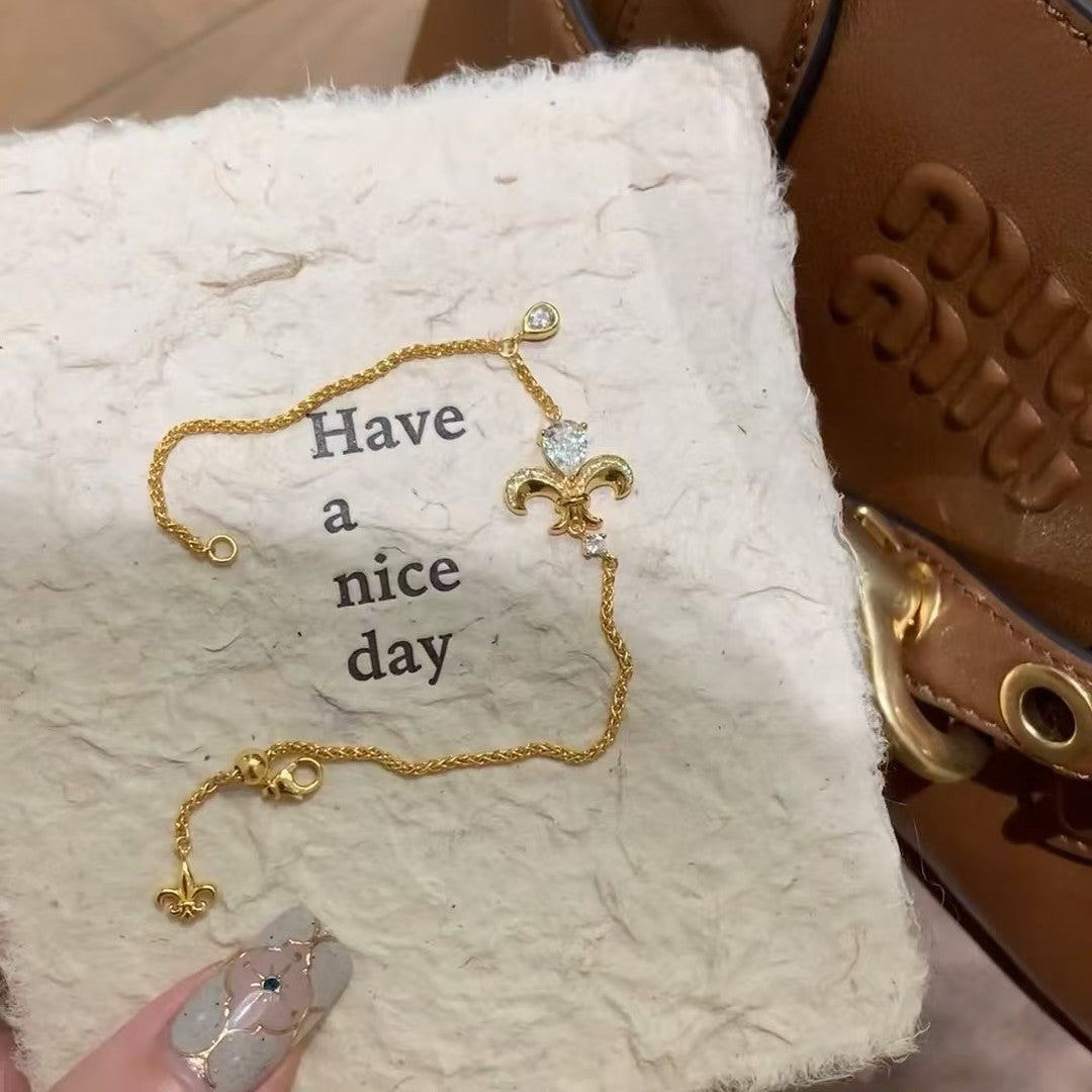 Sterling Silver S925 High Carbon Diamond Iris Bracelet Light Luxury High-end Exquisite Niche Design Jewelry