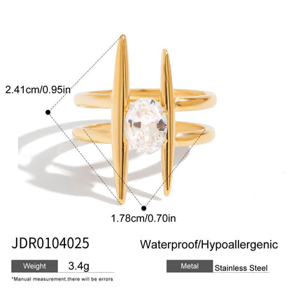 Zircon Ring Titanium Steel Non-Fading Jewelry Hot-Selling Accessories High-End Feel Stainless Steel Rings