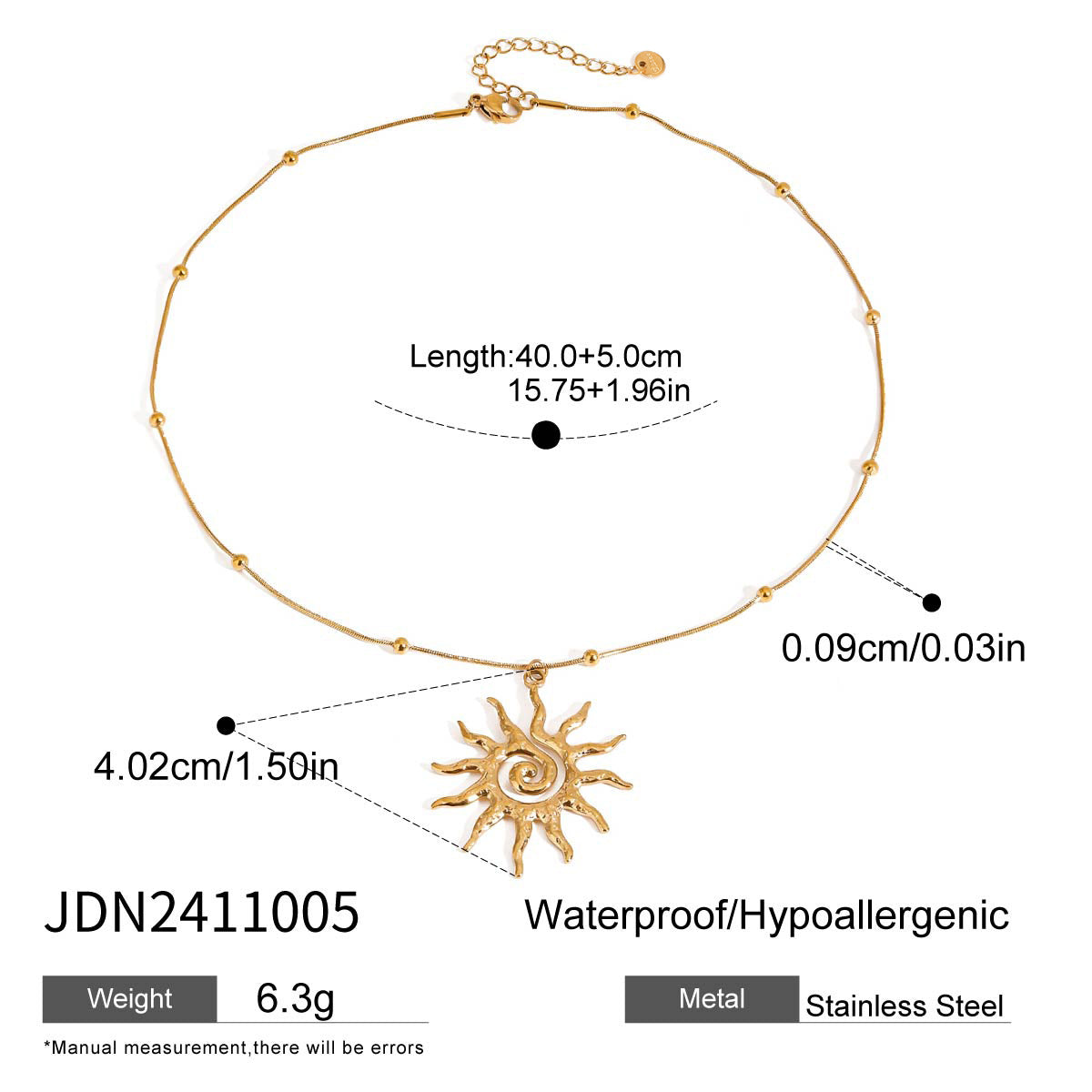 Stainless Steel Vacation Jewelry Titanium Steel Necklace Light Luxury High-End Clavicle Chain Neck Chain Accessory for Women