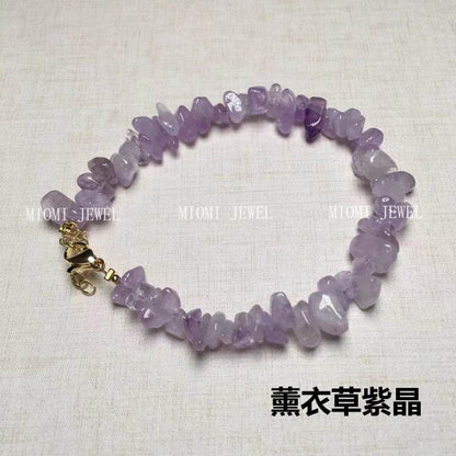 Meisa Crystal Yellow Crystal Crushed Stone Bracelet 14K Gold Plated Accessories Long-lasting Color Retention