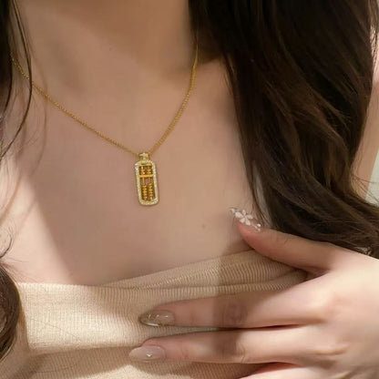 S925Pure Silver Old Shop Same Style Adjustable Abacus Cross Vajra Necklace Exquisite High-end Luxury