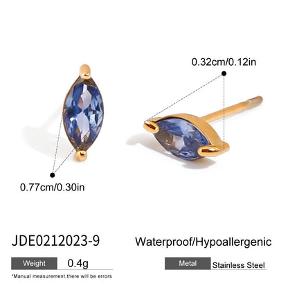 Titanium Steel Zircon Earrings Light Luxury High-end Ear Clips Non-fading Stud Earrings Stainless Steel Jewelry for Women