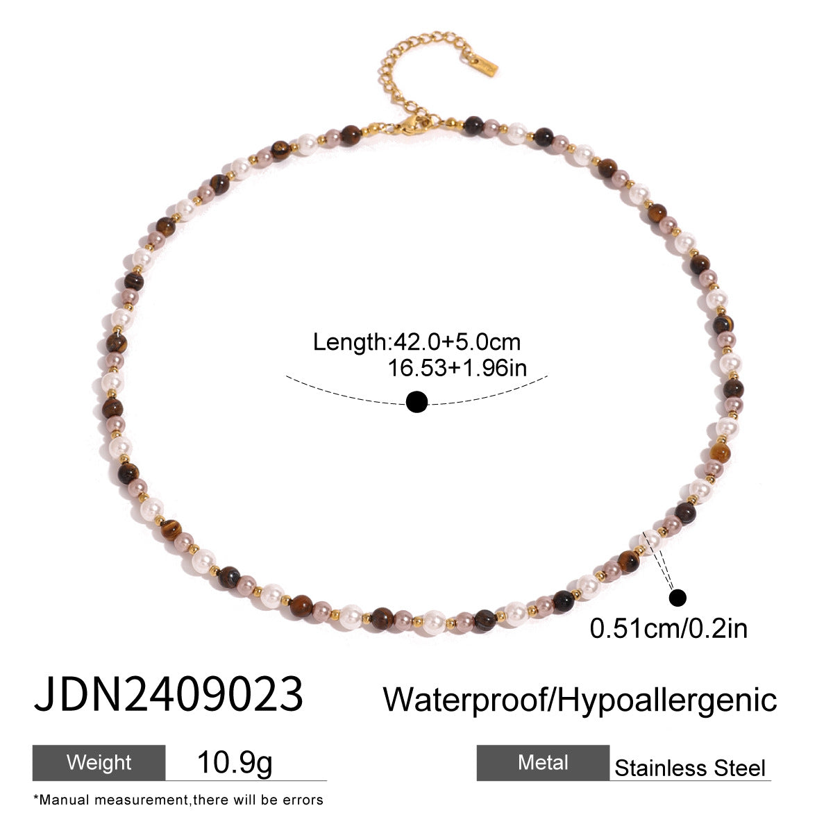 Stainless Steel Tiger Eye Stone Pendant Necklace High-End Niche Collarbone Chain Titanium Steel Neck Chain Jewelry