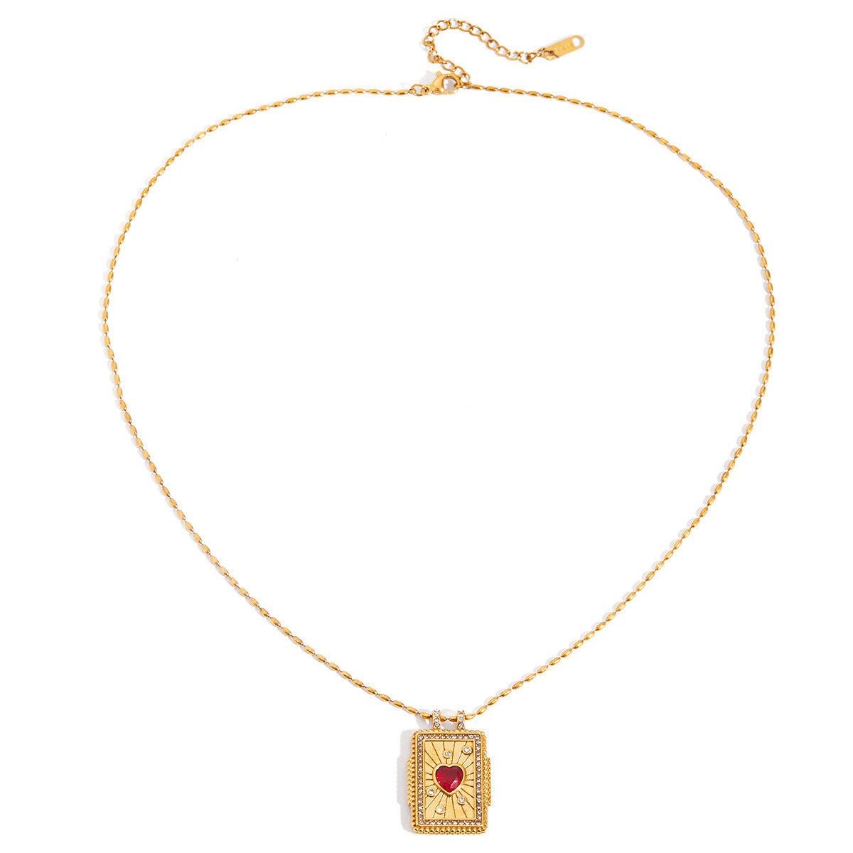 Stainless Steel Card Heart Necklace Light Luxury High-End Clavicle Chain Titanium Steel Jewelry Non-Fading