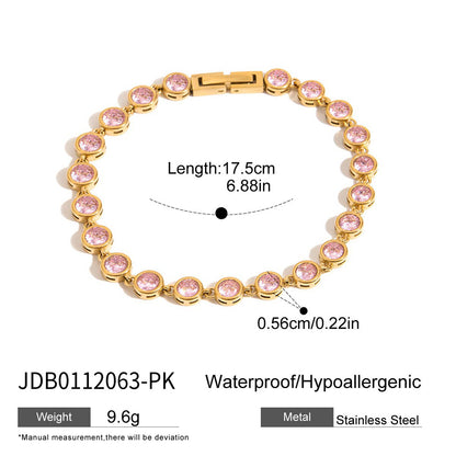 Titanium Steel Heart Zircon Bracelet Light Luxury High-End Jewelry Stainless Steel Accessories Layered Wear Hot Item