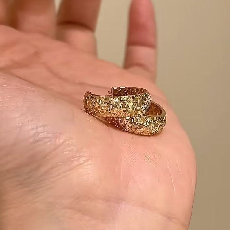 Pure Silver S925 CNC Craft Ice Chip Earrings Minimalist Style Versatile