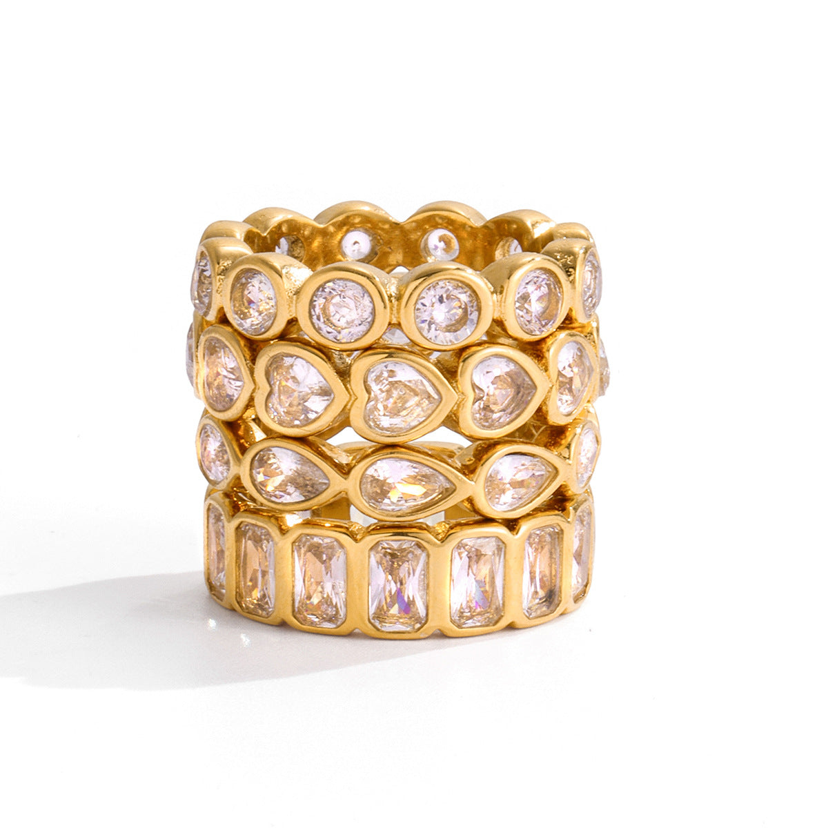 Heart Titanium Steel Ring for Women, Non-Fading Jewelry, Light Luxury High-End Feel, Stainless Steel Accessories