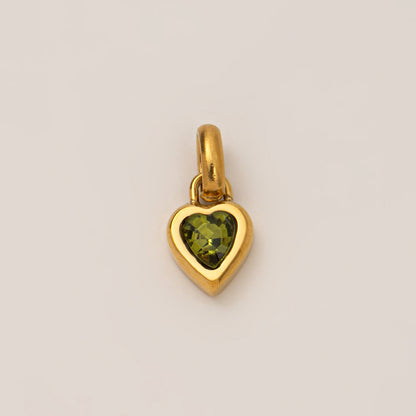 DIY Titanium Steel Heart-shaped Twelve Birthstone DIY Pendant Necklace Letter Name Family Gift Heart-shaped Accessories Pendant