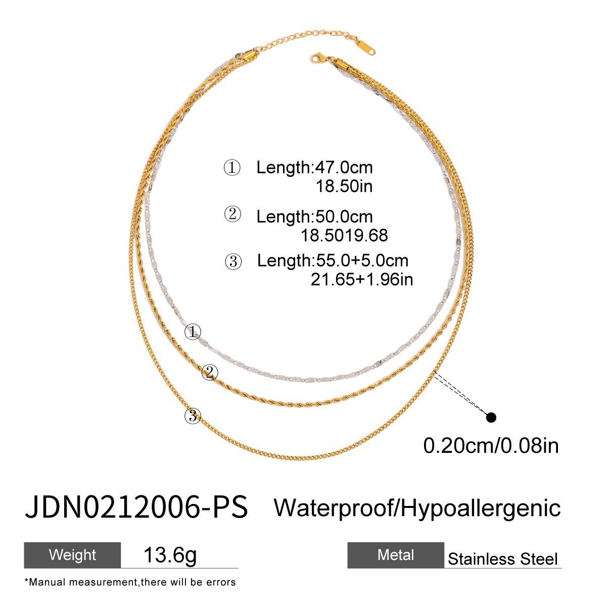 Three-layer Stacked Titanium Steel Necklace Accessories for Women, Light Luxury High-end Clavicle Chain Stainless Steel Jewelry