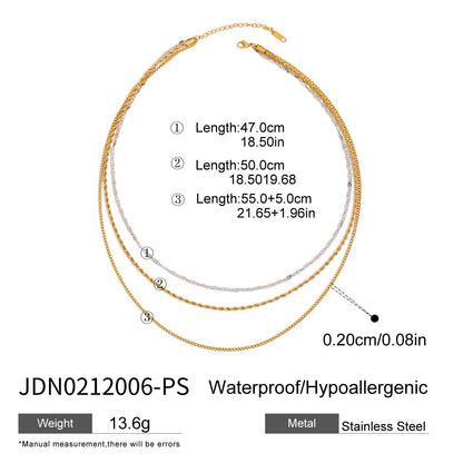 Three-layer Stacked Titanium Steel Necklace Accessories for Women, Light Luxury High-end Clavicle Chain Stainless Steel Jewelry