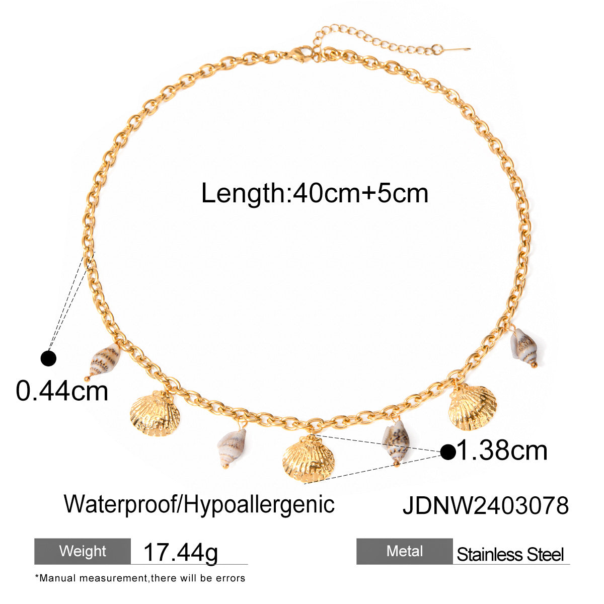 Titanium Steel Shell Necklace Light Luxury High-end Beach Vacation Style Collarbone Chain Stainless Steel Jewelry