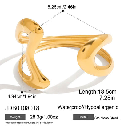 Gold Titanium Steel Bracelet Non-Fading Open Bangle Stainless Steel Jewelry for Women High-End Feel Jewelry Accessories