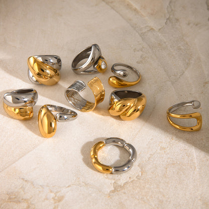 Stainless Steel Flower Ring High-End Ins Style Ring Jewelry Titanium Steel Exaggerated Rings