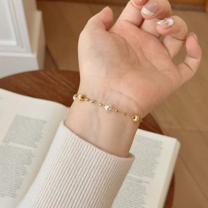 Pure Silver S925 Cat's Eye Pearl Bracelet Vintage Simple Fashionable Elegant Light Luxury High-end Niche